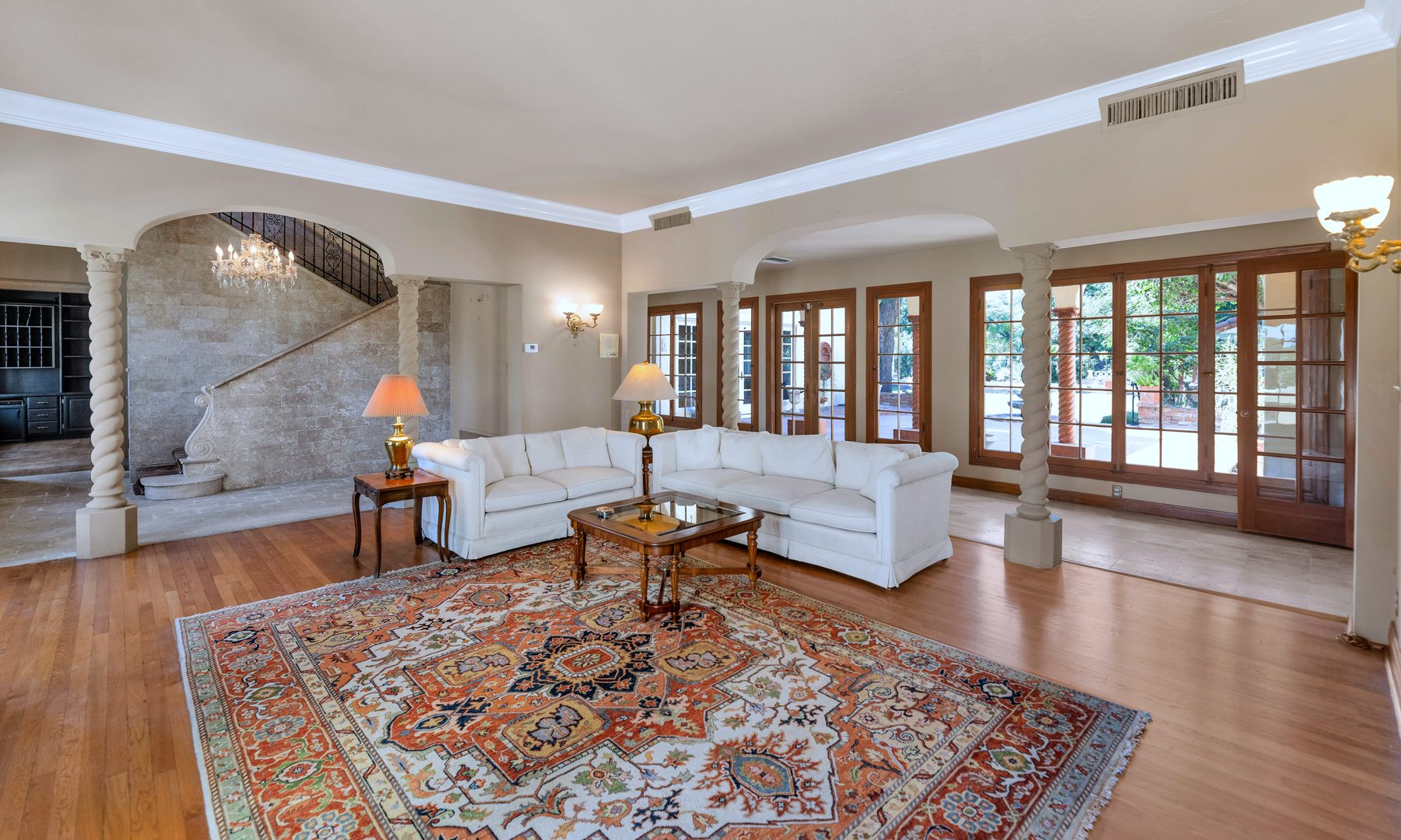 Living room with fireplace